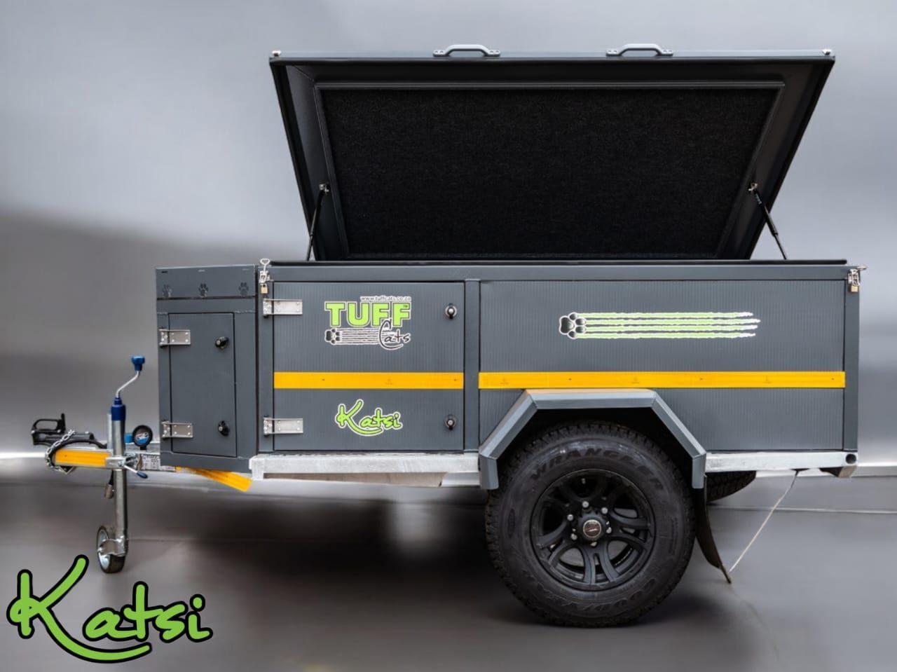Katsi offroad trailer with gas-strut lid open