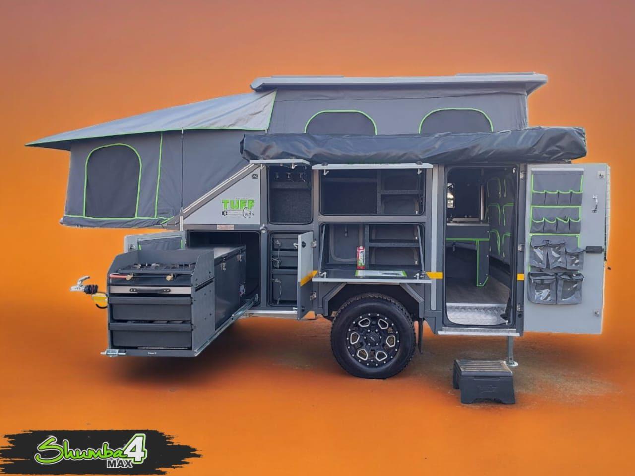 Shumba 4 Max fully opened with kitchen and storage deployed